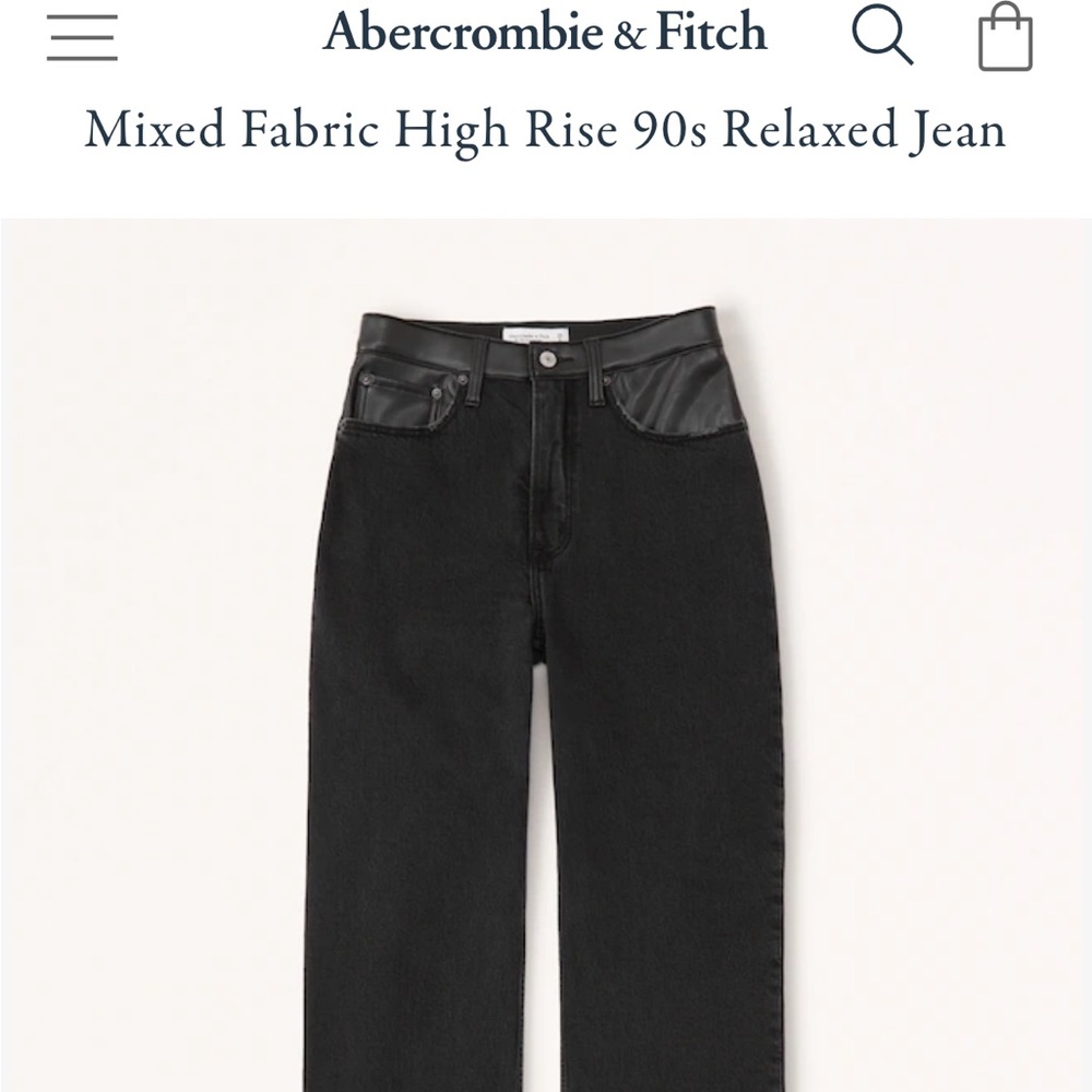 A&F Mixed Fabric High Rise 90s Relaxed Jean